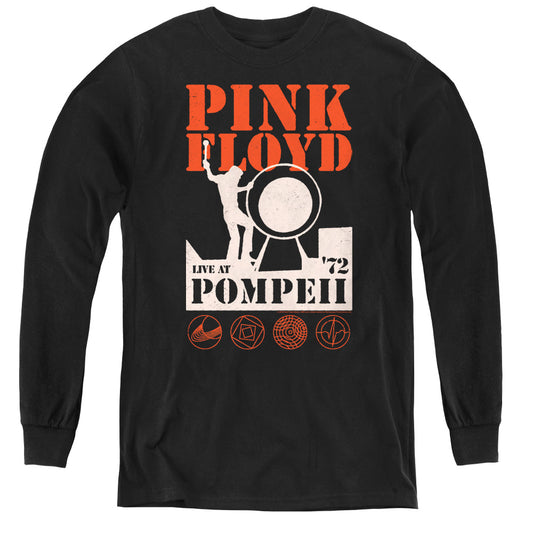 Pink Floyd Pompeii Long Sleeve Kids Youth T Shirt Black