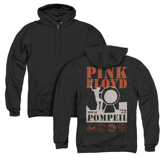 Pink Floyd Pompeii Back Print Zipper Mens Hoodie Black