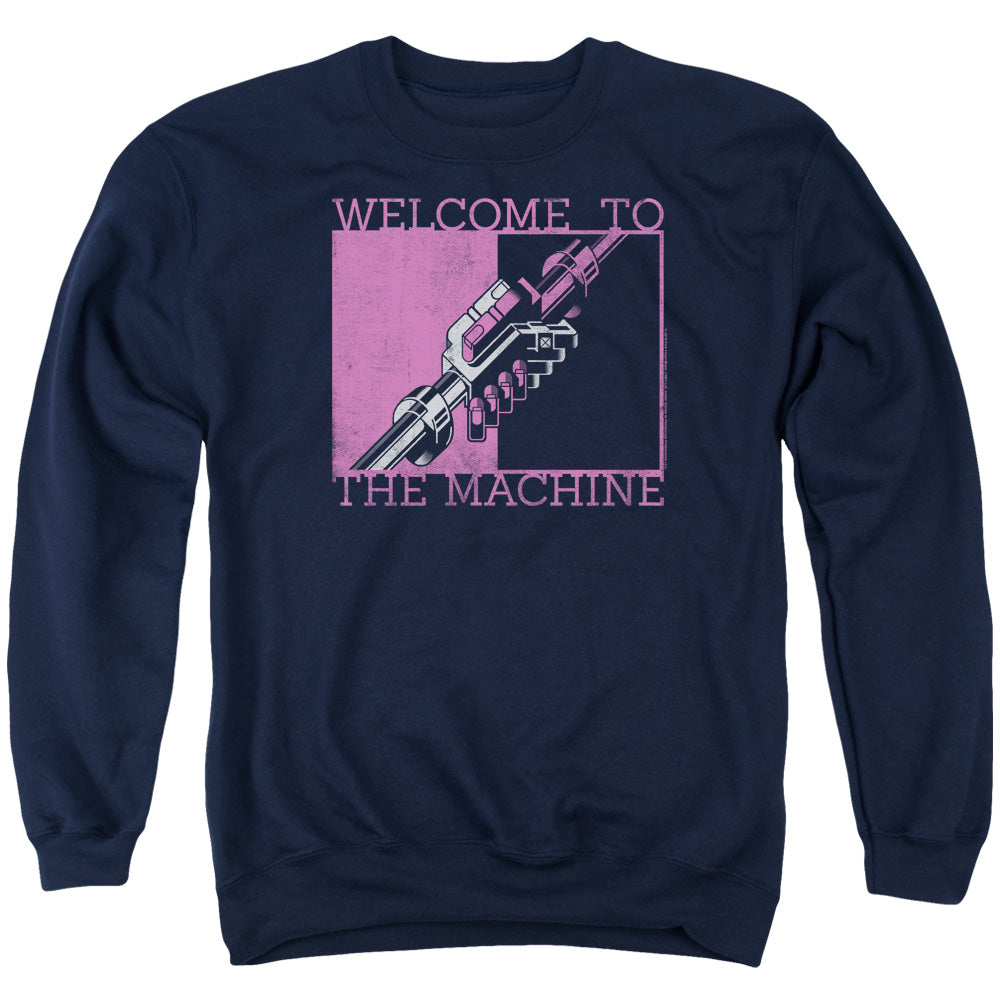 Pink Floyd Welcome To The Machine Mens Crewneck Sweatshirt Navy Blue