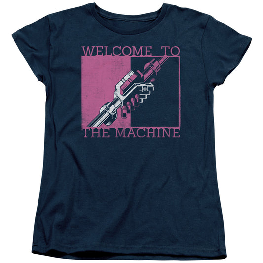 Pink Floyd Welcome To The Machine Womens T Shirt Navy Blue