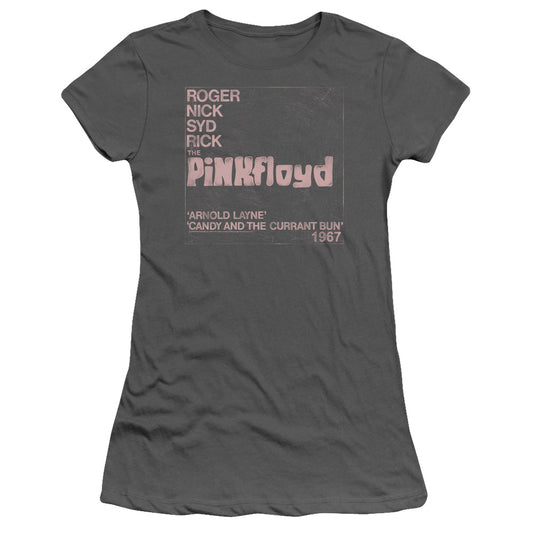 Pink Floyd Arnold Layne Junior Sheer Cap Sleeve Womens T Shirt Charcoal