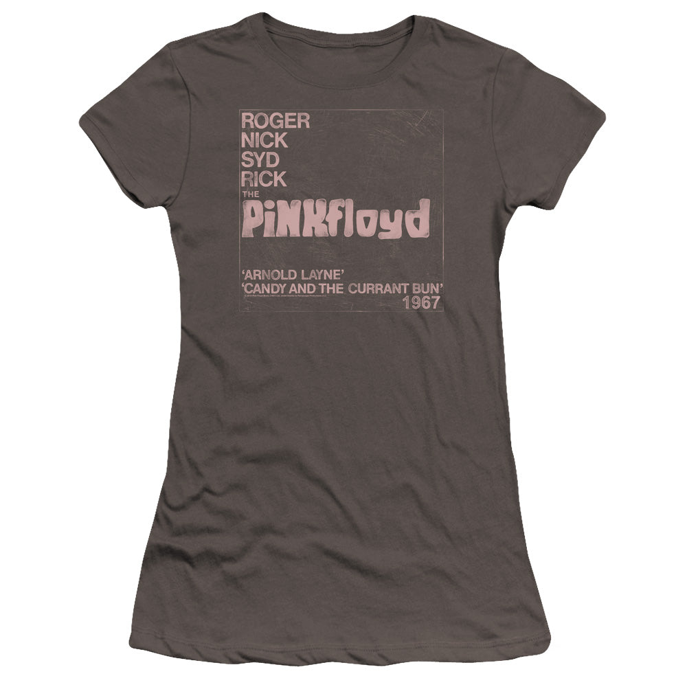 Pink Floyd Arnold Layne Junior Sheer Cap Sleeve Premium Bella Canvas Womens T Shirt Charcoal