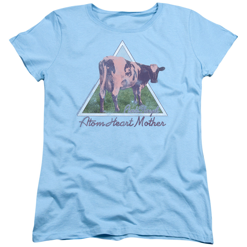 Pink Floyd Atom Mother Heart Pyramid Womens T Shirt Light Blue