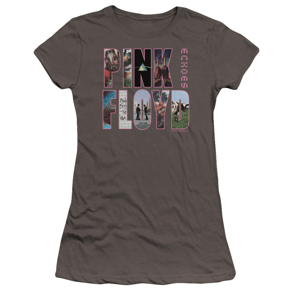 Pink Floyd Cover Junior Sheer Cap Sleeve Premium Bella Canvas Womens T Shirt Charcoal