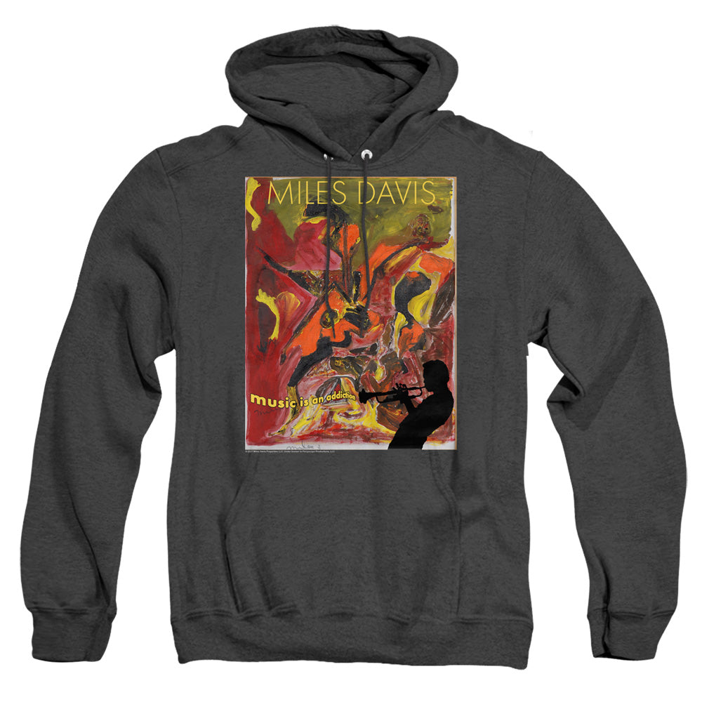 Miles Davis Music Is An Addiction Mens Heather Hoodie Black