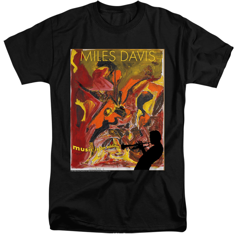 Miles Davis Music Is An Addiction Mens Tall T Shirt Black