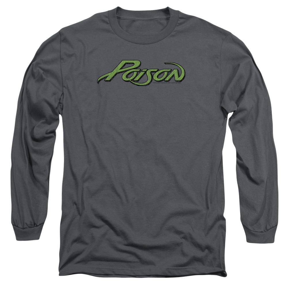 Poison Poison Logo Mens Long Sleeve Shirt Charcoal