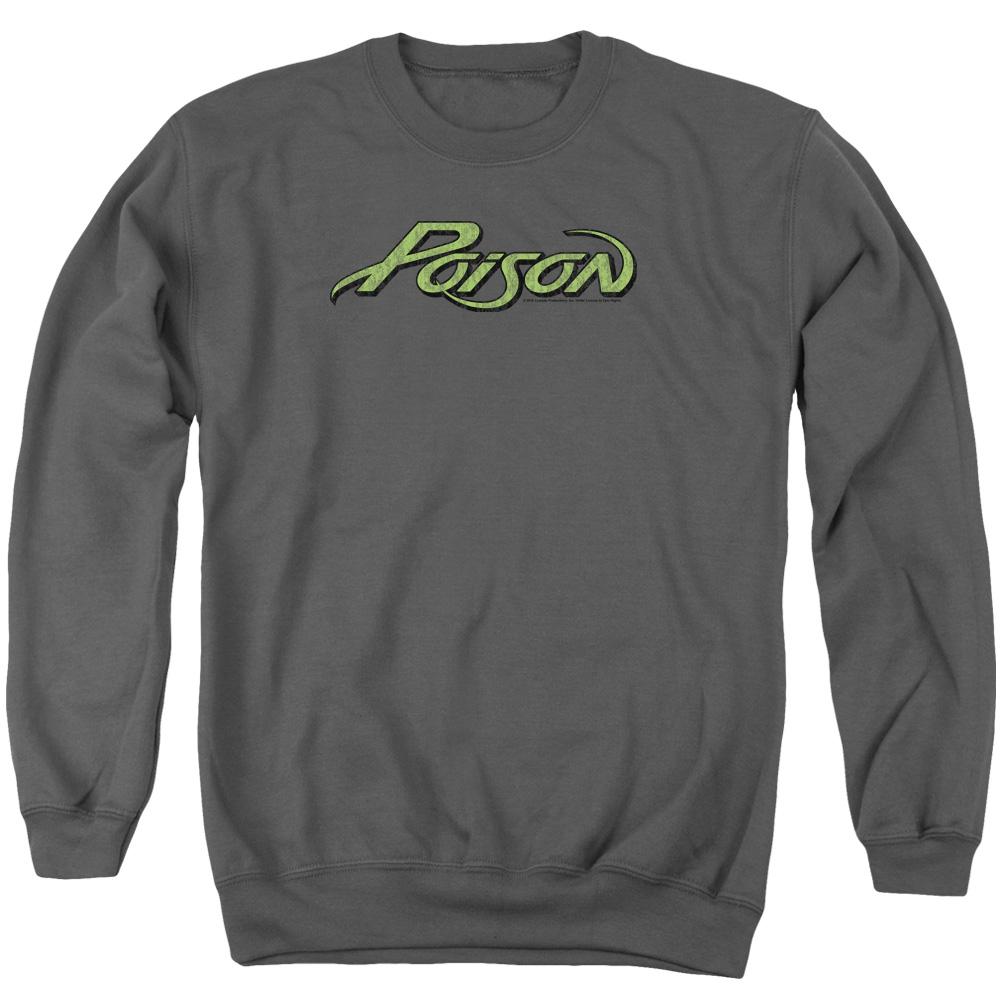 Poison Poison Logo Mens Crewneck Sweatshirt Charcoal