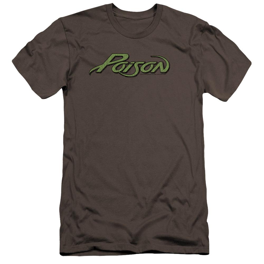 Poison Poison Logo Premium Bella Canvas Slim Fit Mens T Shirt Charcoal