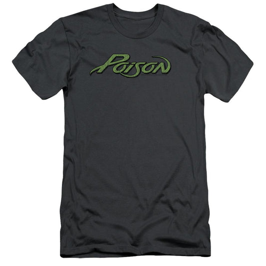 Poison Poison Logo Slim Fit Mens T Shirt Charcoal