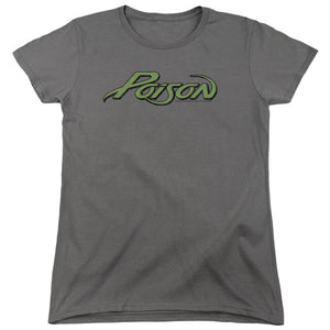 Poison Poison Logo Womens T Shirt Charcoal