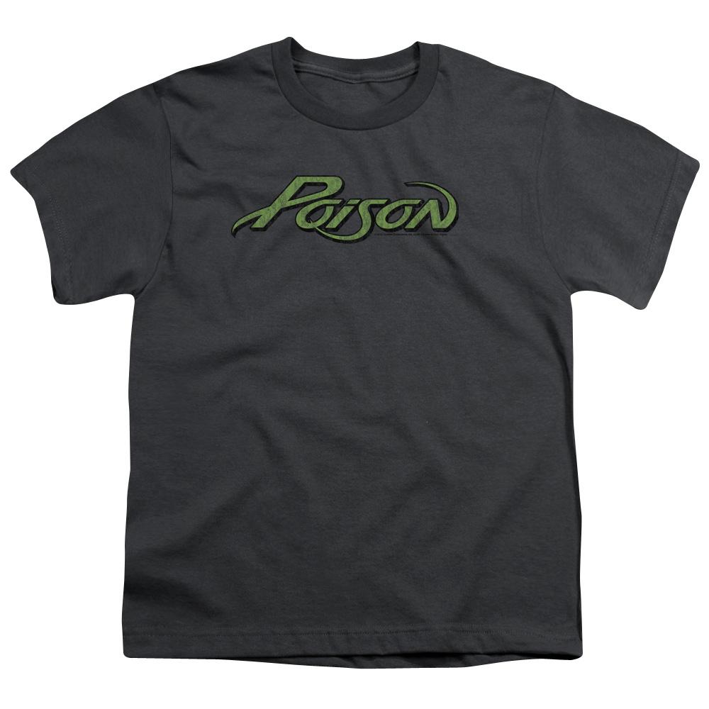 Poison Poison Logo Kids Youth T Shirt Charcoal