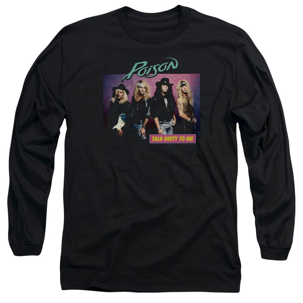 Poison Band Talk Dirty To Me Mens Long Sleeve Shirt Black