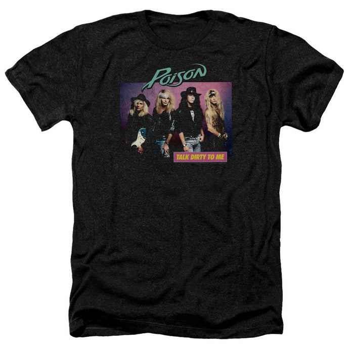 Poison Band Talk Dirty To Me Heather Mens T Shirt Black