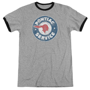 Pontiac Vintage Pontiac Service Heather Ringer Mens T Shirt Heather Black