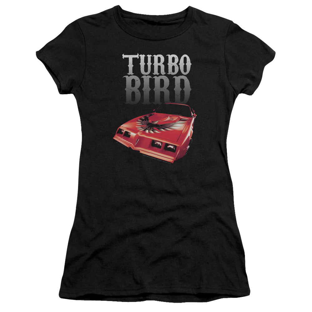 Pontiac Turbo Bird Junior Sheer Cap Sleeve Womens T Shirt Black