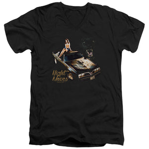 Pontiac Night Moves Mens Slim Fit V Neck T Shirt Black