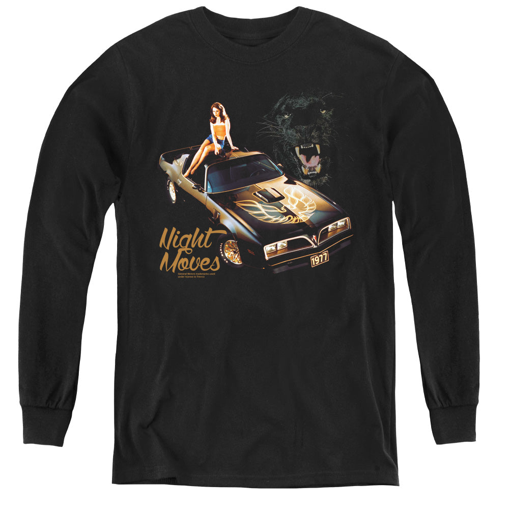 Pontiac Night Moves Long Sleeve Kids Youth T Shirt Black