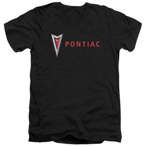 Pontiac Modern Pontiac Arrowhead Mens Slim Fit V Neck T Shirt Black