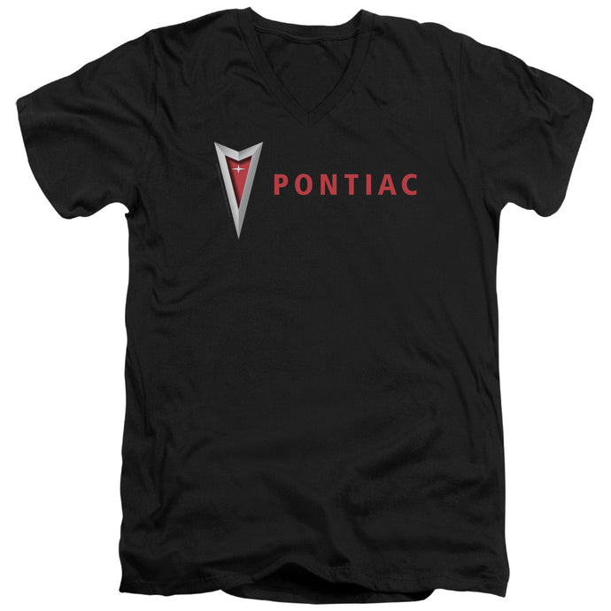 Pontiac Modern Pontiac Arrowhead Mens Slim Fit V Neck T Shirt Black