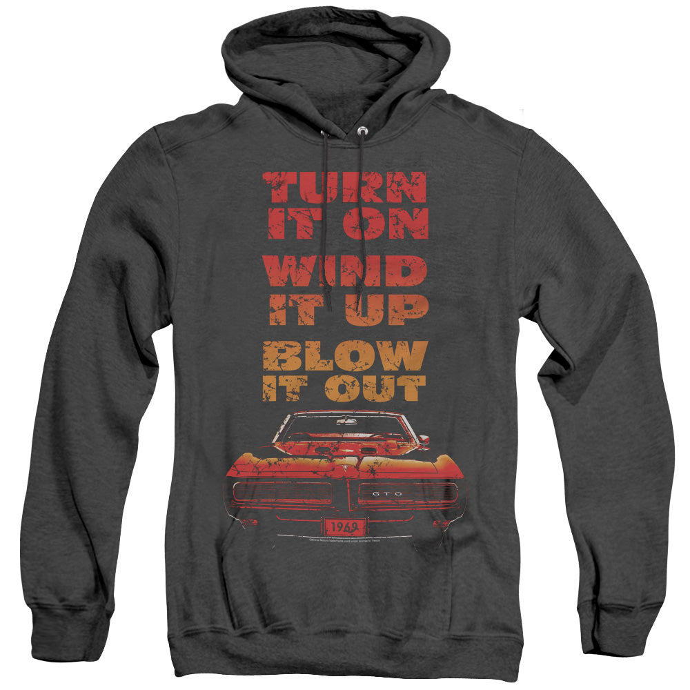 Pontiac Blow It Out Gto Heather Mens Hoodie Black