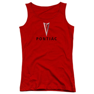 Pontiac Centered Arrowhead Womens Tank Top Shirt Red