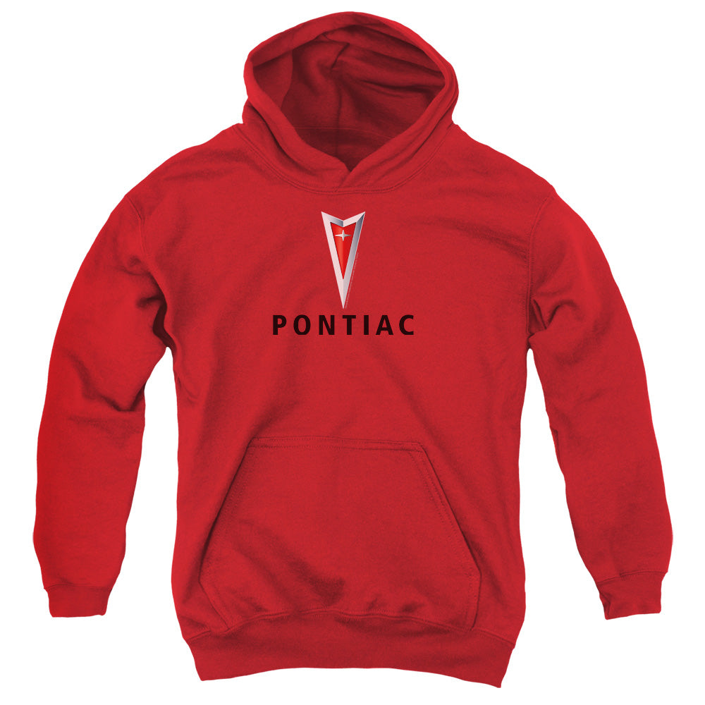 Pontiac Centered Arrowhead Kids Youth Hoodie Red