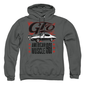 Pontiac Gto Flames Mens Hoodie Charcoal