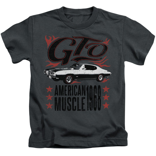 Pontiac Gto Flames Juvenile Kids Youth T Shirt Charcoal