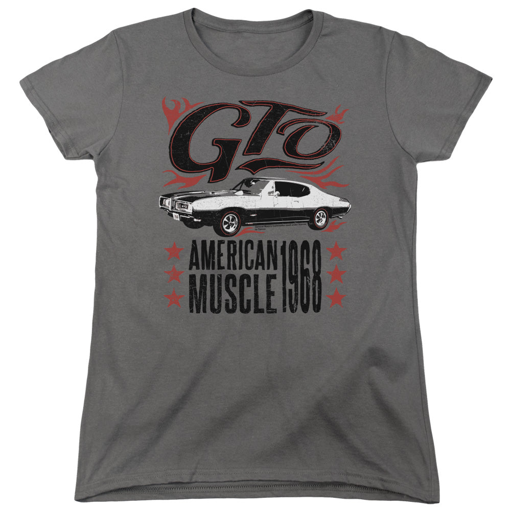 Pontiac Gto Flames Womens T Shirt Charcoal