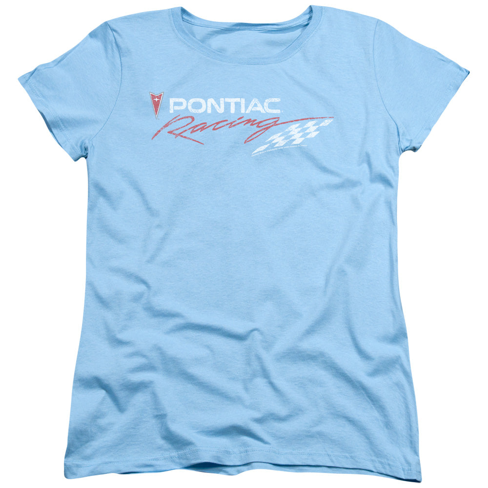 Pontiac Pontiac Racing Rough Hewn Womens T Shirt Light Blue