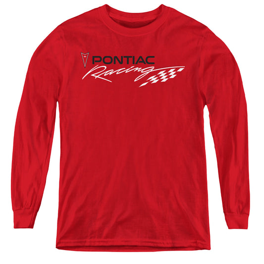 Pontiac Red Pontiac Racing Long Sleeve Kids Youth T Shirt Red