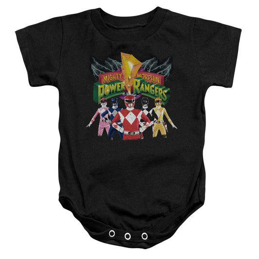 Power Rangers Rangers Unite Infant Baby Snapsuit Black