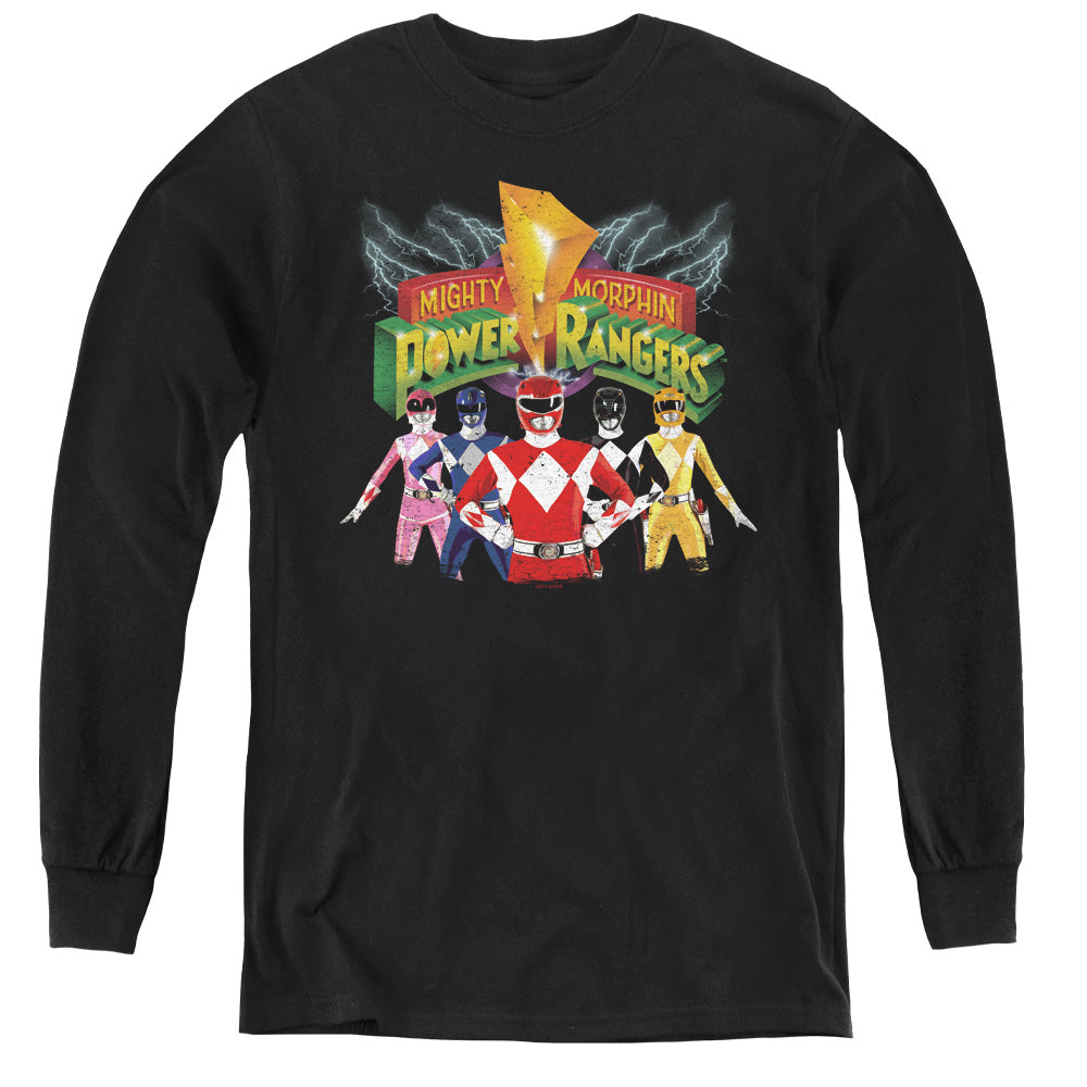 Power Rangers Rangers Unite Long Sleeve Kids Youth T Shirt Black