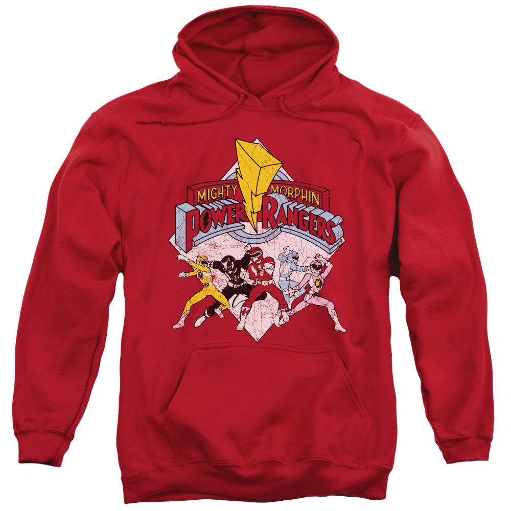 Power Rangers Retro Rangers Mens Hoodie Red