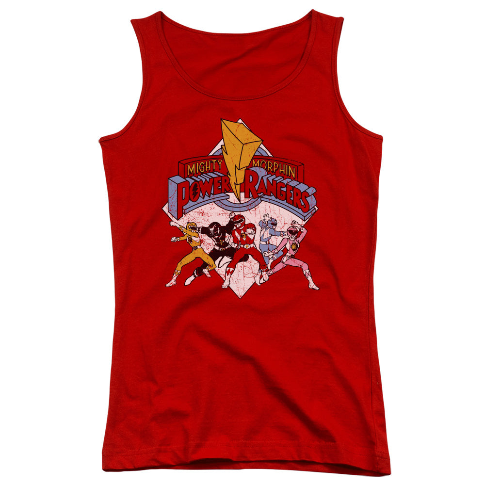 Power Rangers Retro Rangers Womens Tank Top Shirt Red