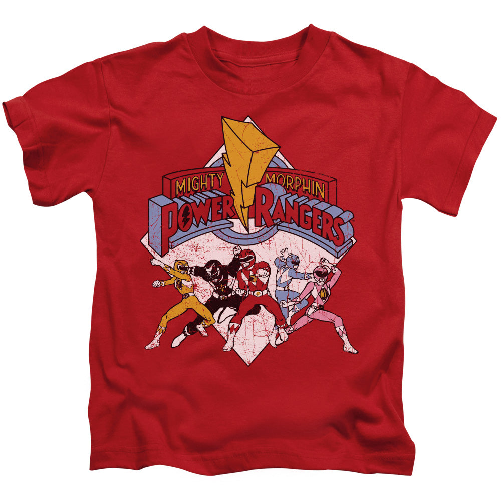 Power Rangers Retro Rangers Juvenile Kids Youth T Shirt Red