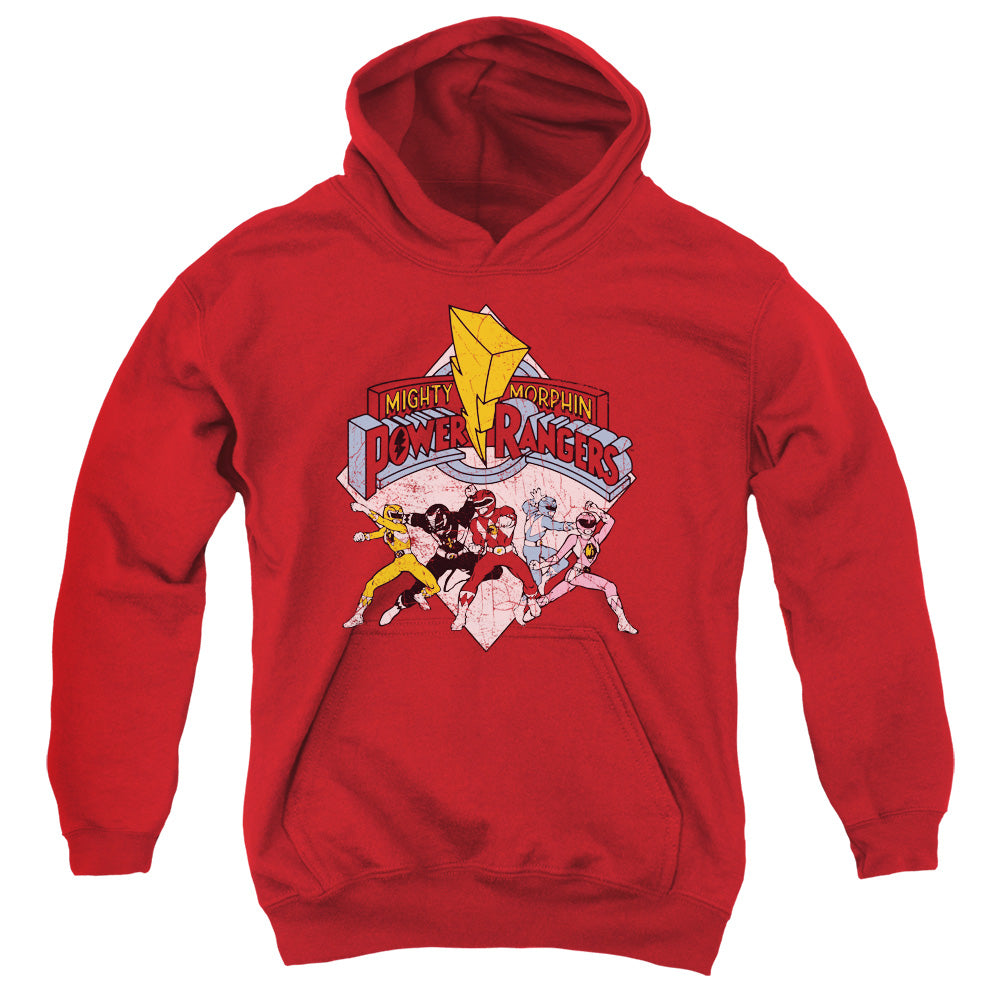 Power Rangers Retro Rangers Kids Youth Hoodie Red