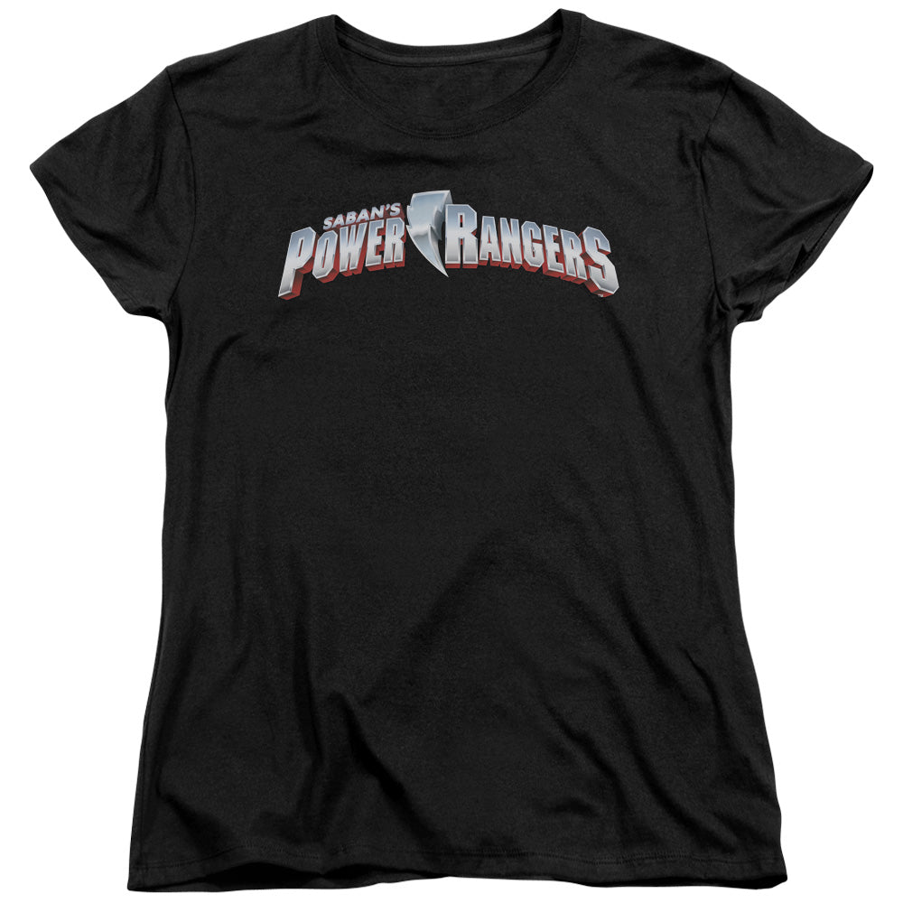 Power Rangers New Logo Womens T Shirt Black