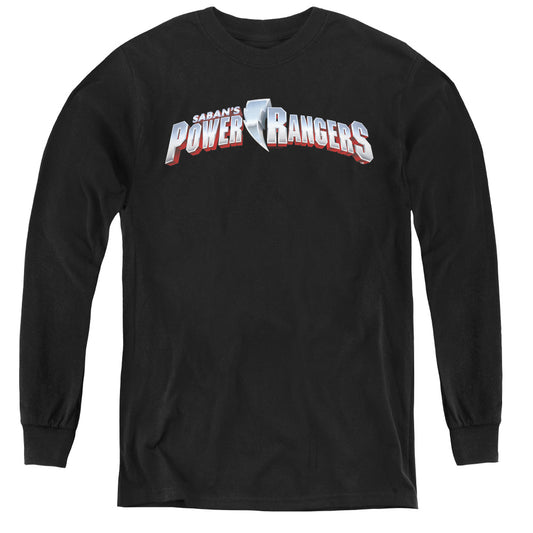 Power Rangers New Logo Long Sleeve Kids Youth T Shirt Black