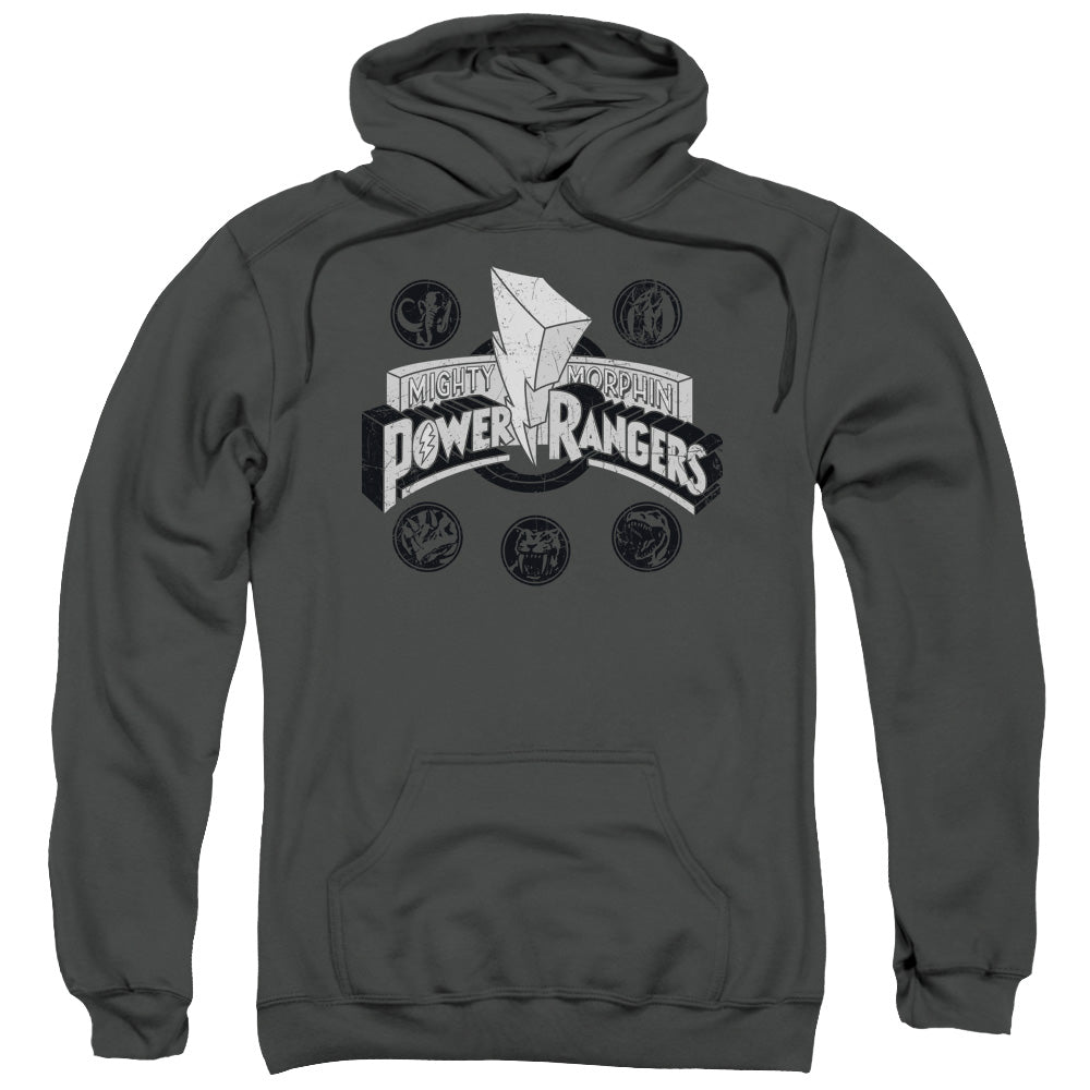 Power Rangers Power Coins Mens Hoodie Charcoal