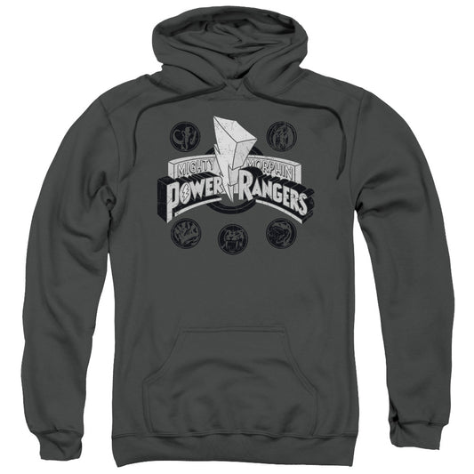 Power Rangers Power Coins Mens Hoodie Charcoal