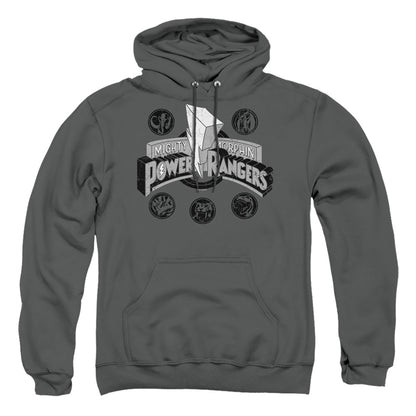 Power Rangers Power Coins Mens Hoodie Charcoal