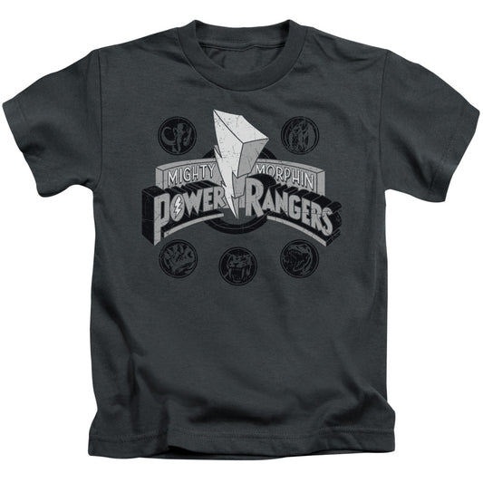 Power Rangers Power Coins Juvenile Kids Youth T Shirt Charcoal