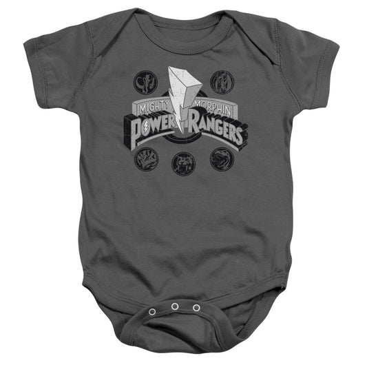 Power Rangers Power Coins Infant Baby Snapsuit Charcoal