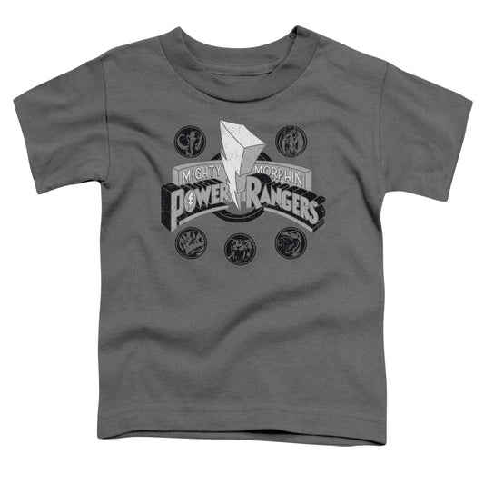 Power Rangers Power Coins Toddler Kids Youth T Shirt Charcoal