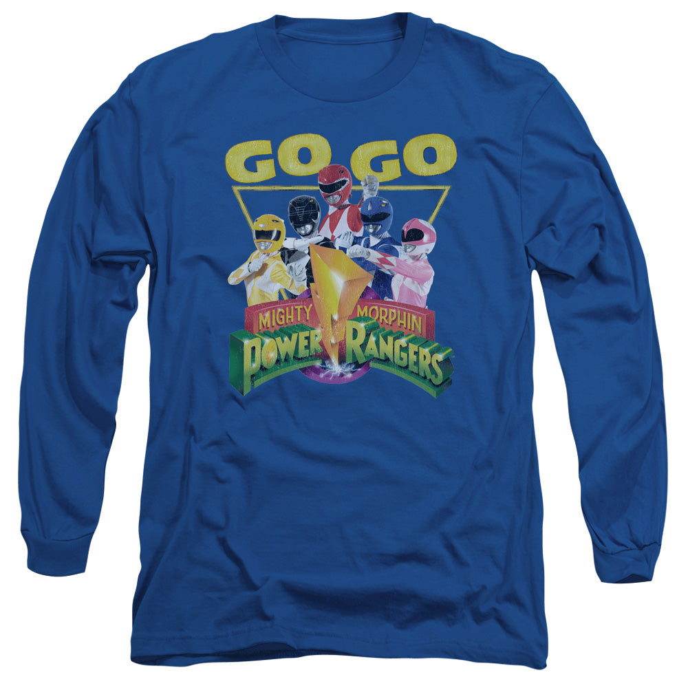 Power Rangers Go Go Mens Long Sleeve Shirt Royal Blue