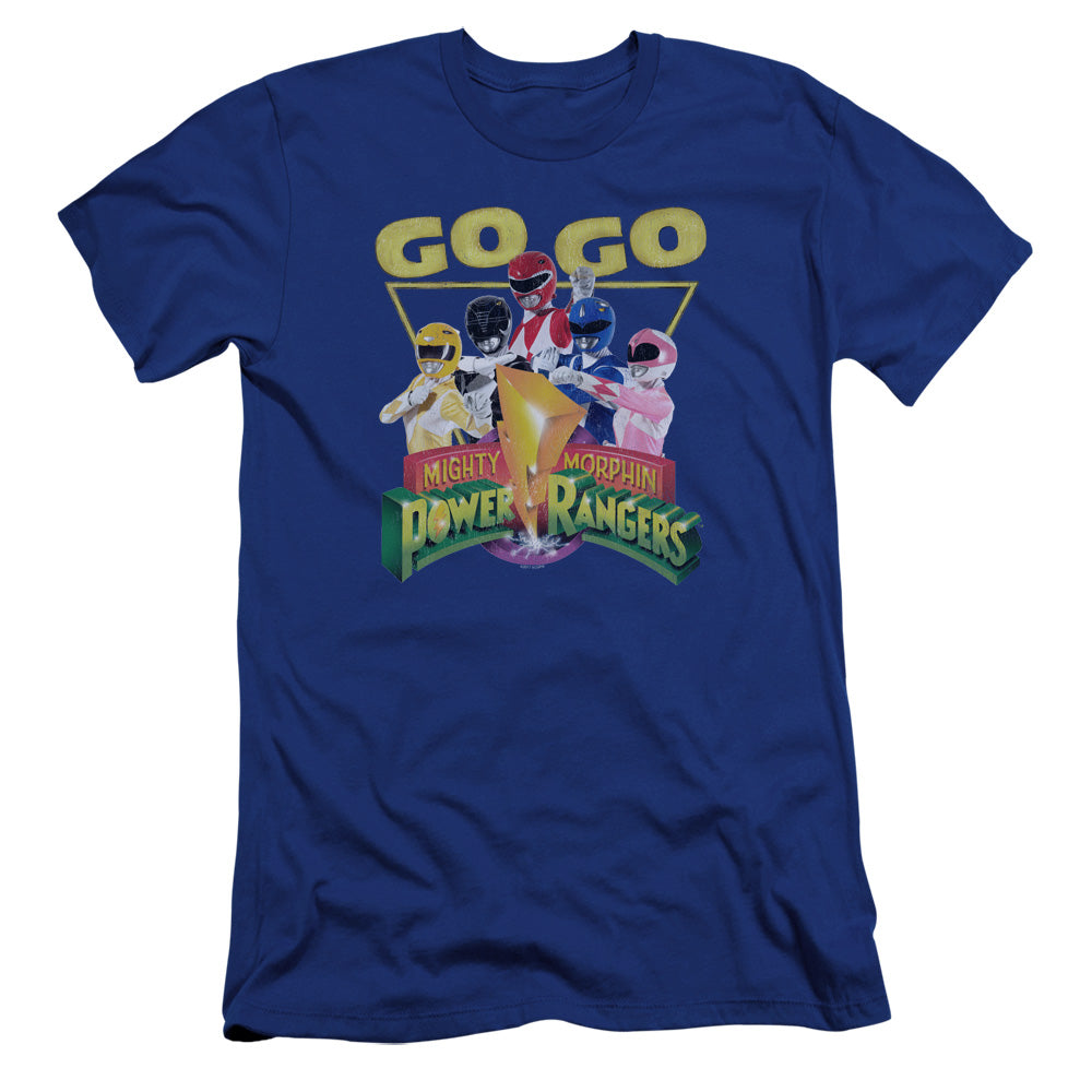 Power Rangers Go Go Premium Bella Canvas Slim Fit Mens T Shirt Royal Blue