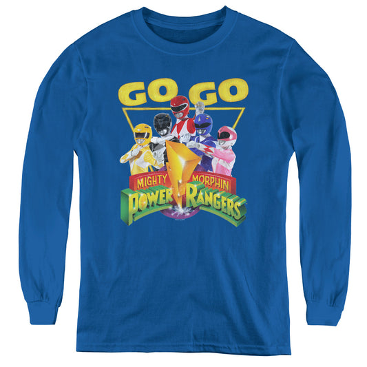 Power Rangers Go Go Long Sleeve Kids Youth T Shirt Royal Blue