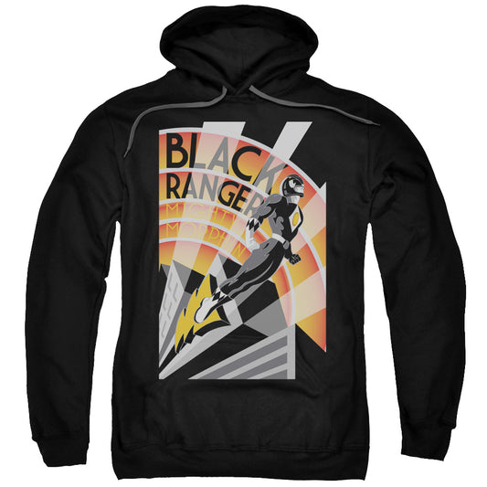 Power Rangers Black Ranger Deco Mens Hoodie Black